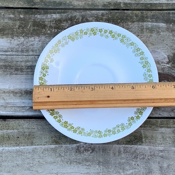 Vintage Corelle Tea Saucer with Green Spring Blossom Pattern Set of 4 - Picture 5 of 5